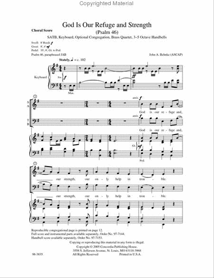 God Is Our Refuge and Strength 4-Part scores gallery preview page 2