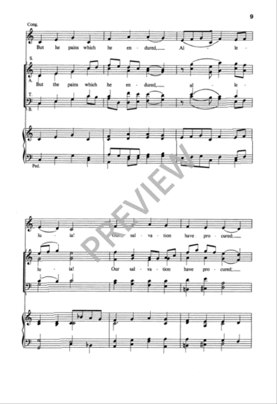 Jesus Christ Is Risen Today 4-Part scores gallery preview page 10
