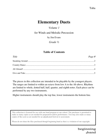 Elementary Duets, Volume 1, for Tuba image number null