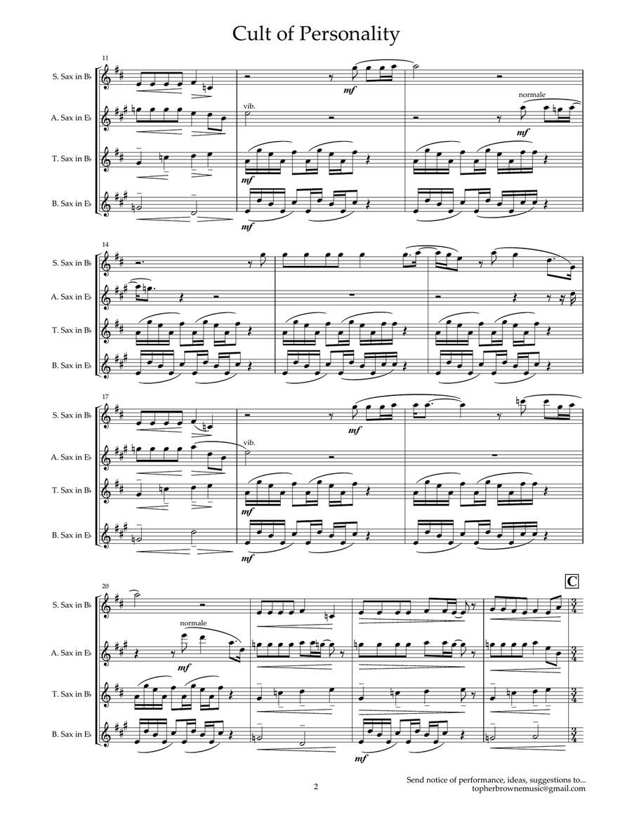 Cult Of Personality Woodwind Quartet scores gallery preview page 3