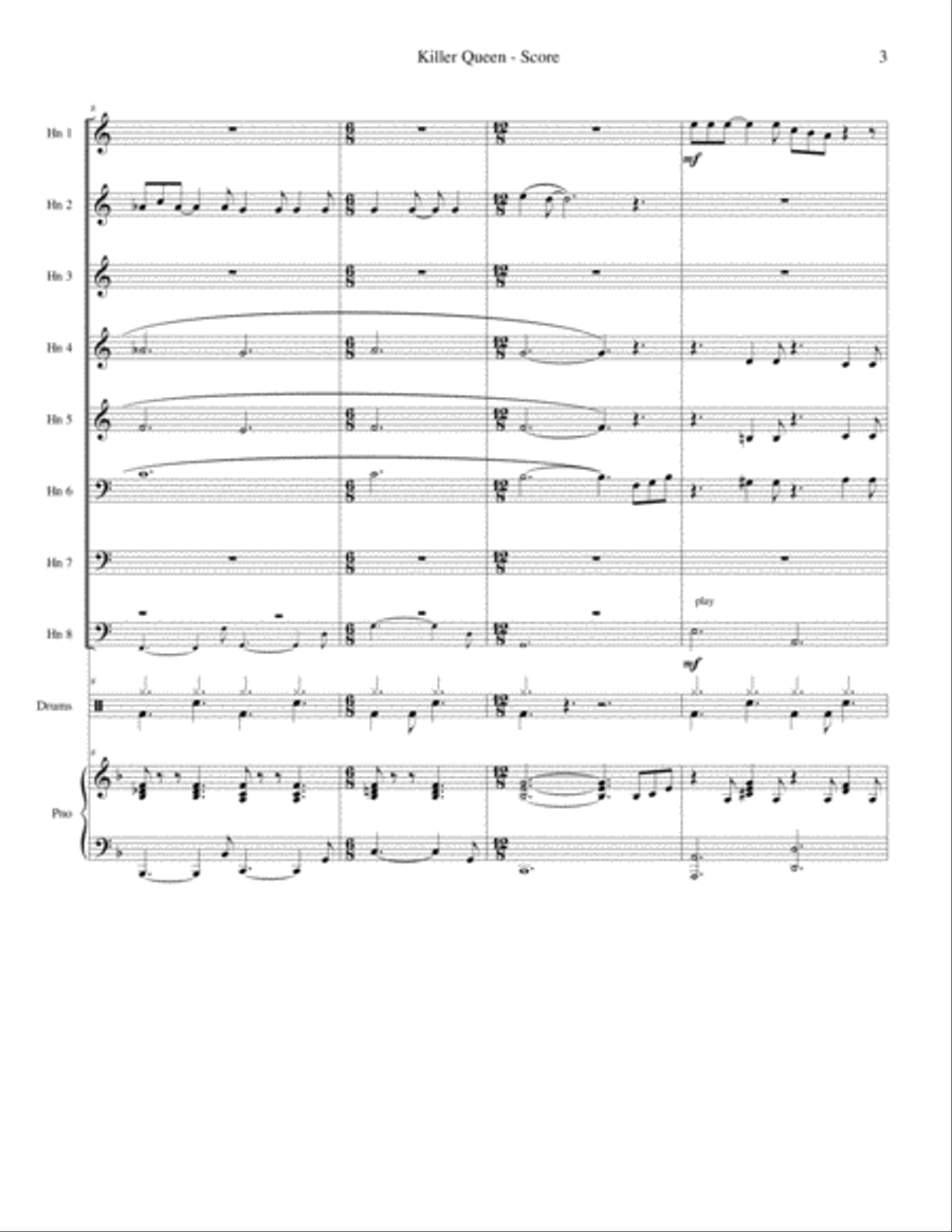 Killer Queen Horn scores gallery preview page 4
