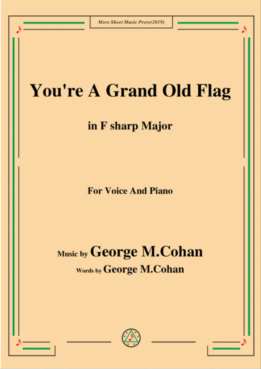 George M. Cohan-You're A Grand Old Flag,in F sharp Major,for Voice&Piano Voice scores gallery preview page 1