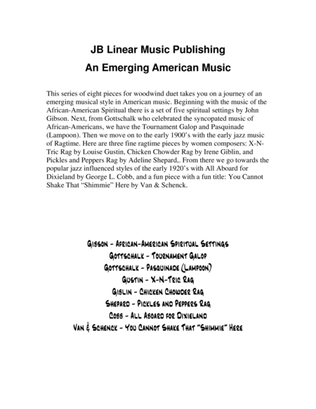 Book cover for An Emerging American Music for sax duet