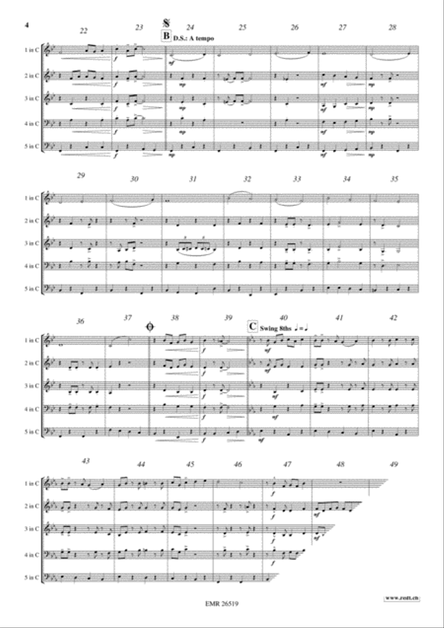 Christmas Swing Brass Quintet scores gallery preview page 4