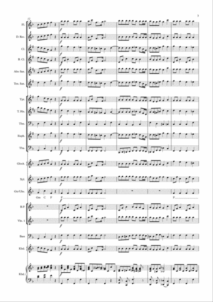 Jingle Bells (Mixed Ensemble) Large Ensemble scores gallery preview page 3