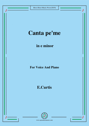 Book cover for De Curtis-Canta pe' me in e minor