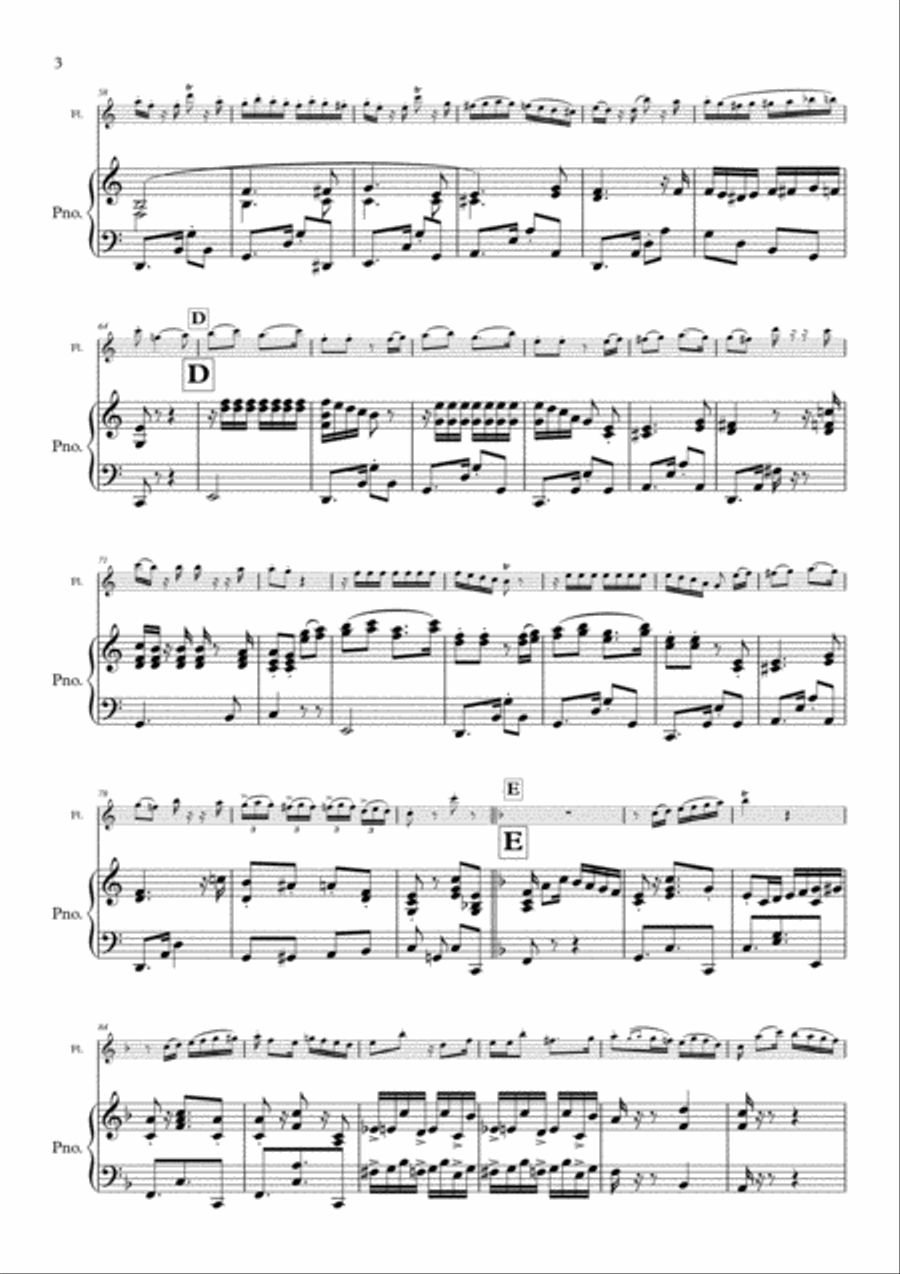 Tango El Porteñito for flute and piano Flute Solo scores gallery preview page 4