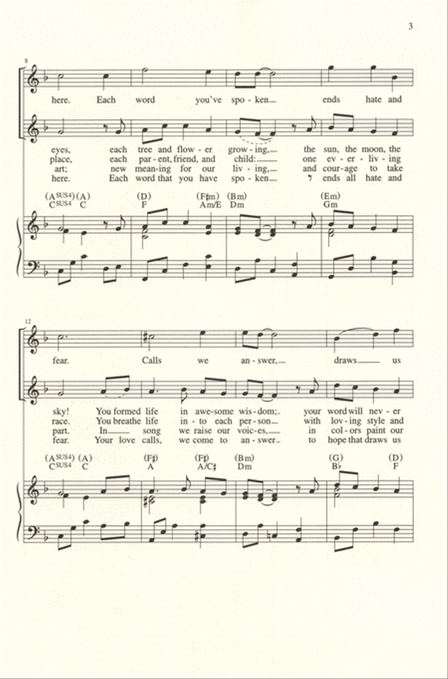 We Stand in Wonder of Creation 4-Part scores gallery preview page 3