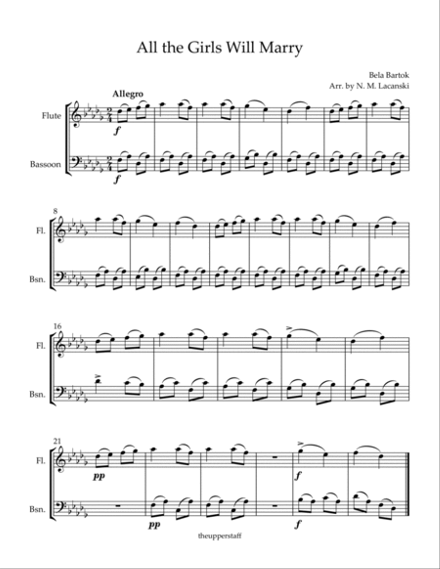 All the Girls Will Marry Woodwind Duet scores gallery preview page 2