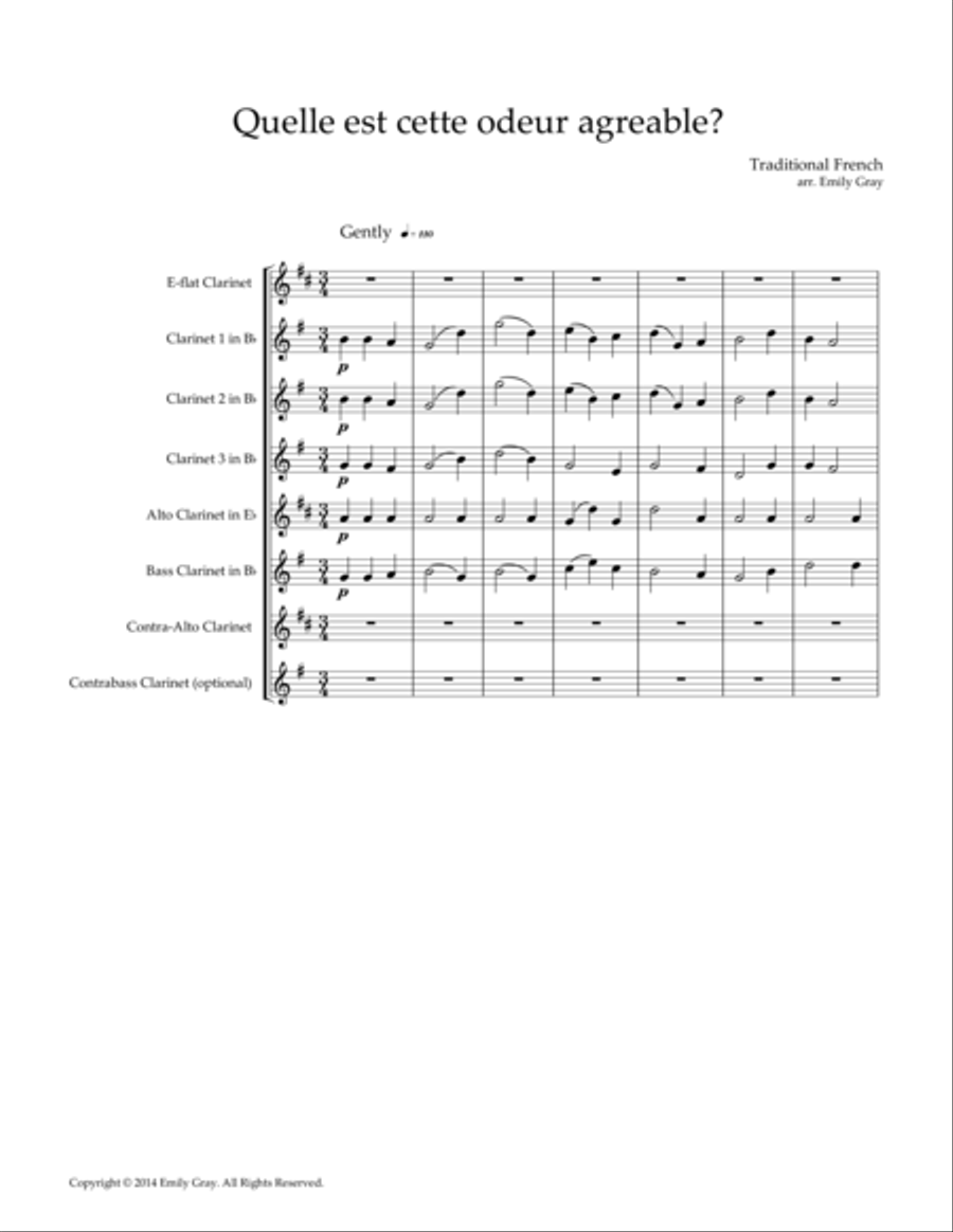 Quelle est cette odeur agreable? Woodwind Ensemble scores gallery preview page 1