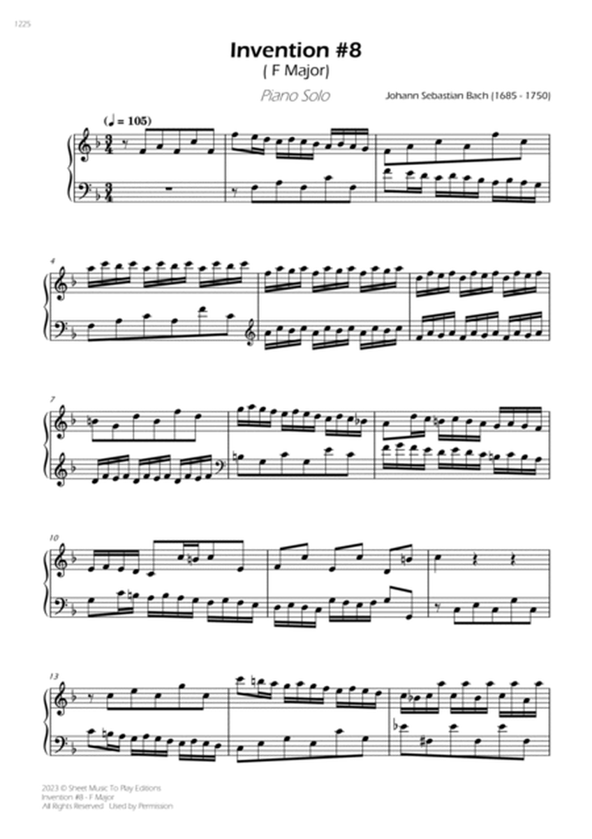 Invention No.8 in F Major - Piano Solo (Original Version) image number null