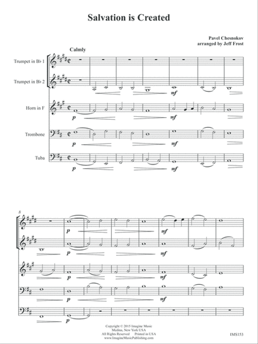 Salvation is Created Brass Quintet scores gallery preview page 3