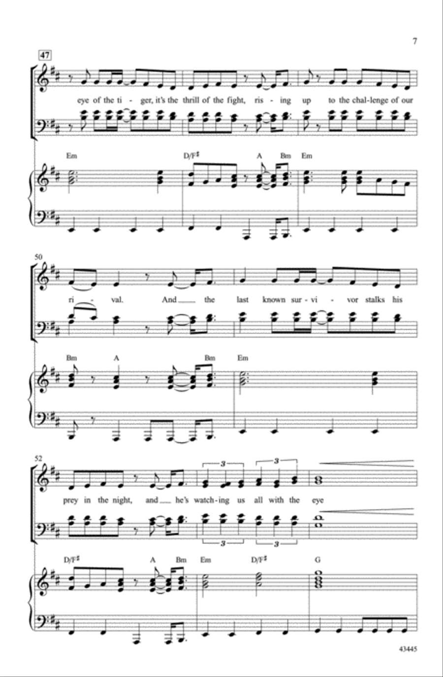 Eye of the Tiger Eye of the Tiger Choir scores gallery preview page 6