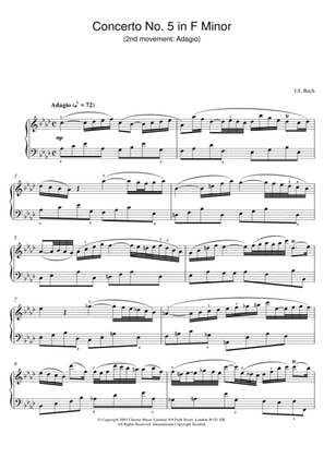 Book cover for Piano Concerto No. 5 in F Minor (2nd movement: Adagio)