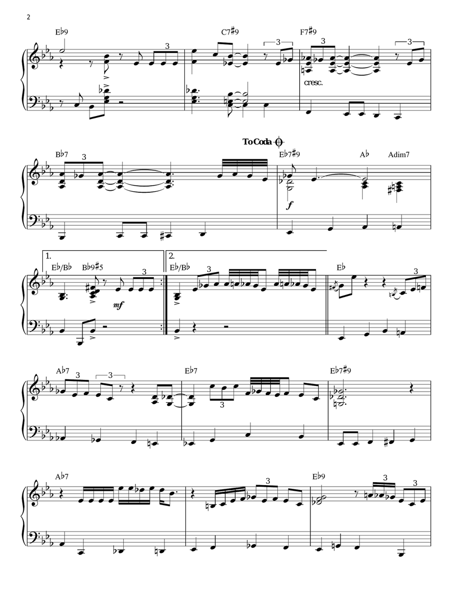 Connie's Blues (arr. Brent Edstrom) Piano Solo scores gallery preview page 2