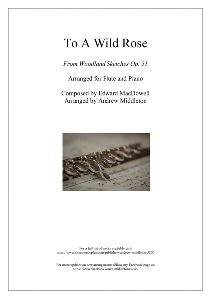 To A Wild Rose arranged for Flute and Piano image number null