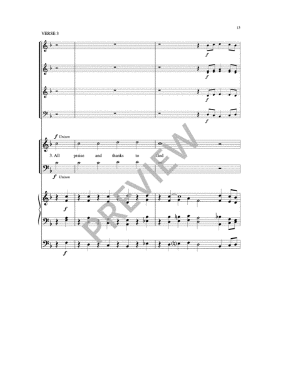 Now Thank We All Our God 4-Part scores gallery preview page 19