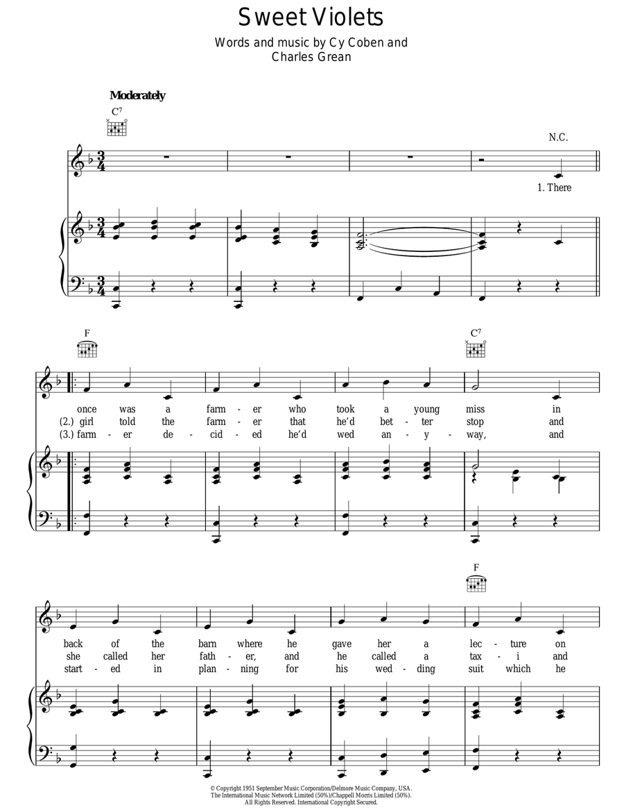 Sweet Violets Sweet Violets Guitar scores gallery preview page 1