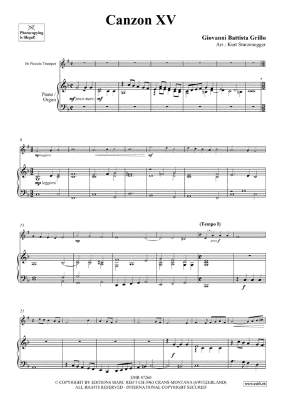 Canzon XV Canzon XV Piccolo Trumpet scores gallery preview page 3