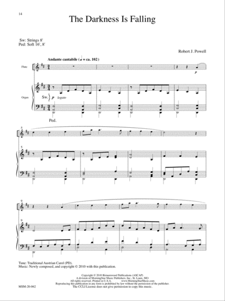 Four Christmas Carols for Flute and Organ Clarinet scores gallery preview page 7