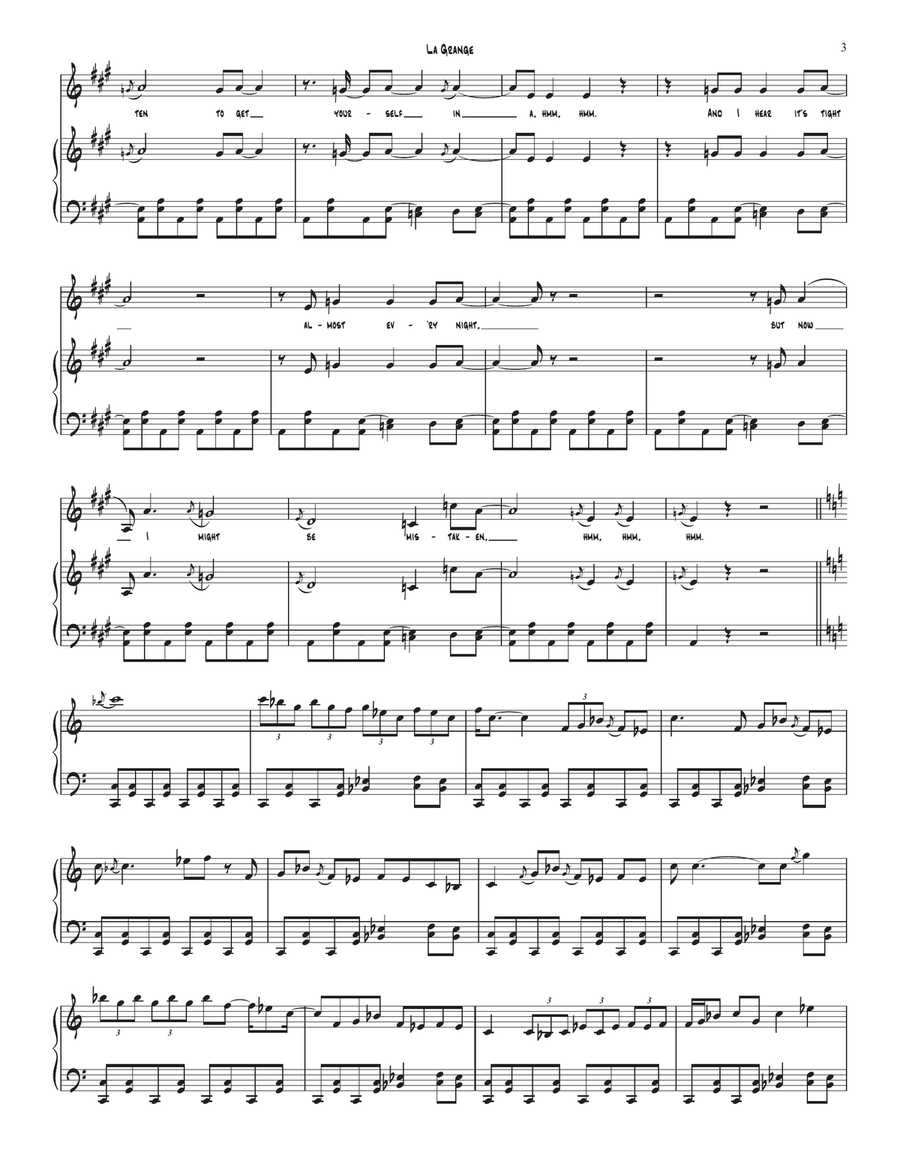 La Grange La Grange Piano, Vocal scores gallery preview page 3