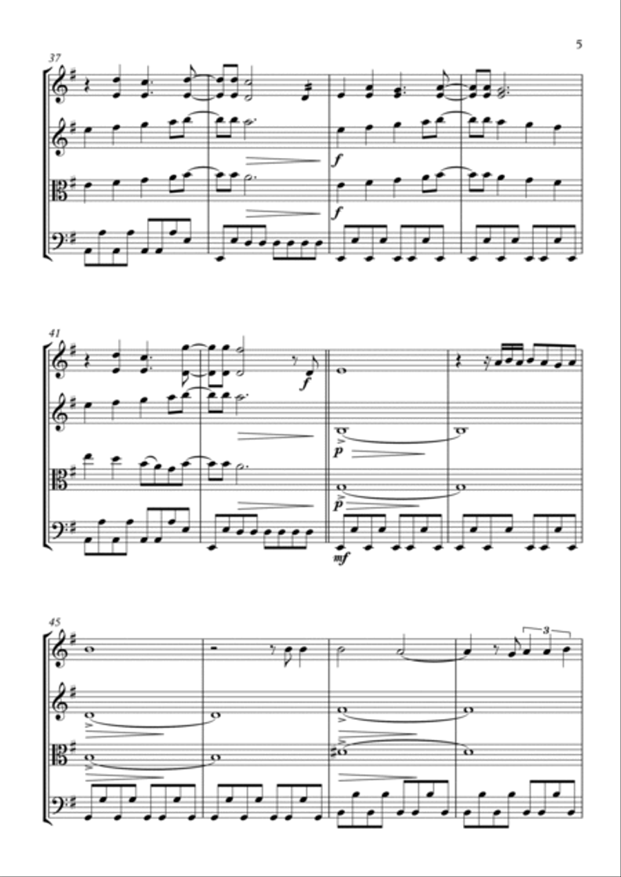 I Was Made For Lovin' You String Quartet scores gallery preview page 5