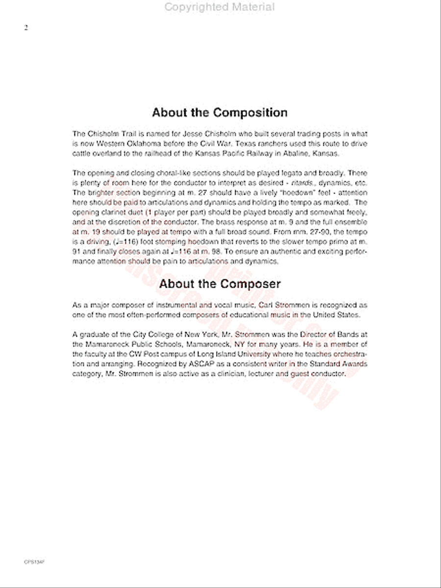 Chisholm Trail Concert Band scores gallery preview page 3