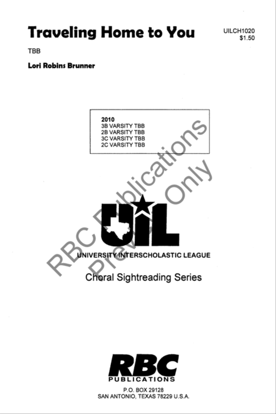 Traveling Home To You (TBB) 3-Part scores gallery preview page 2