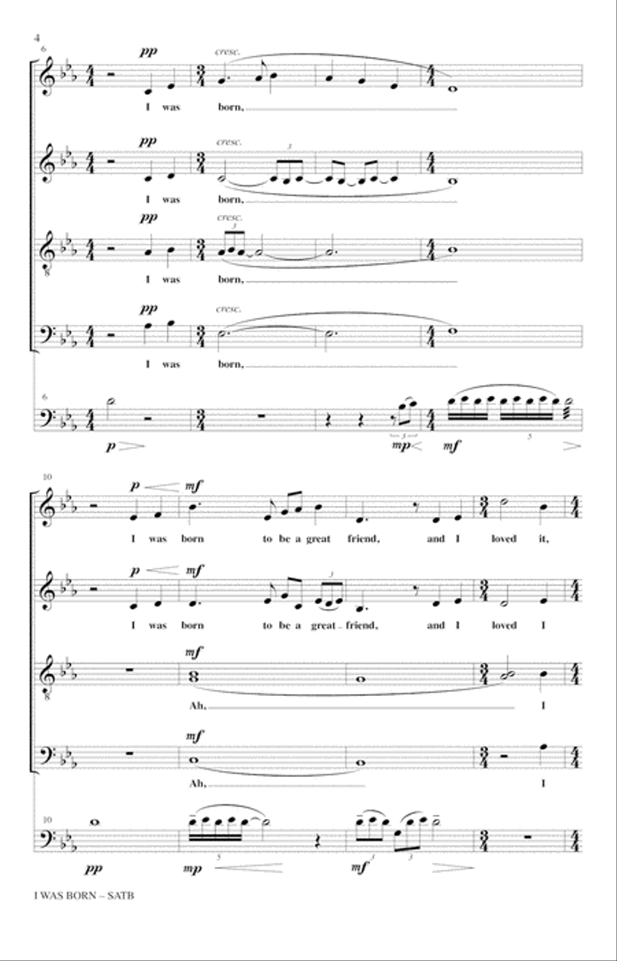 I Was Born I Was Born 4-Part scores gallery preview page 2