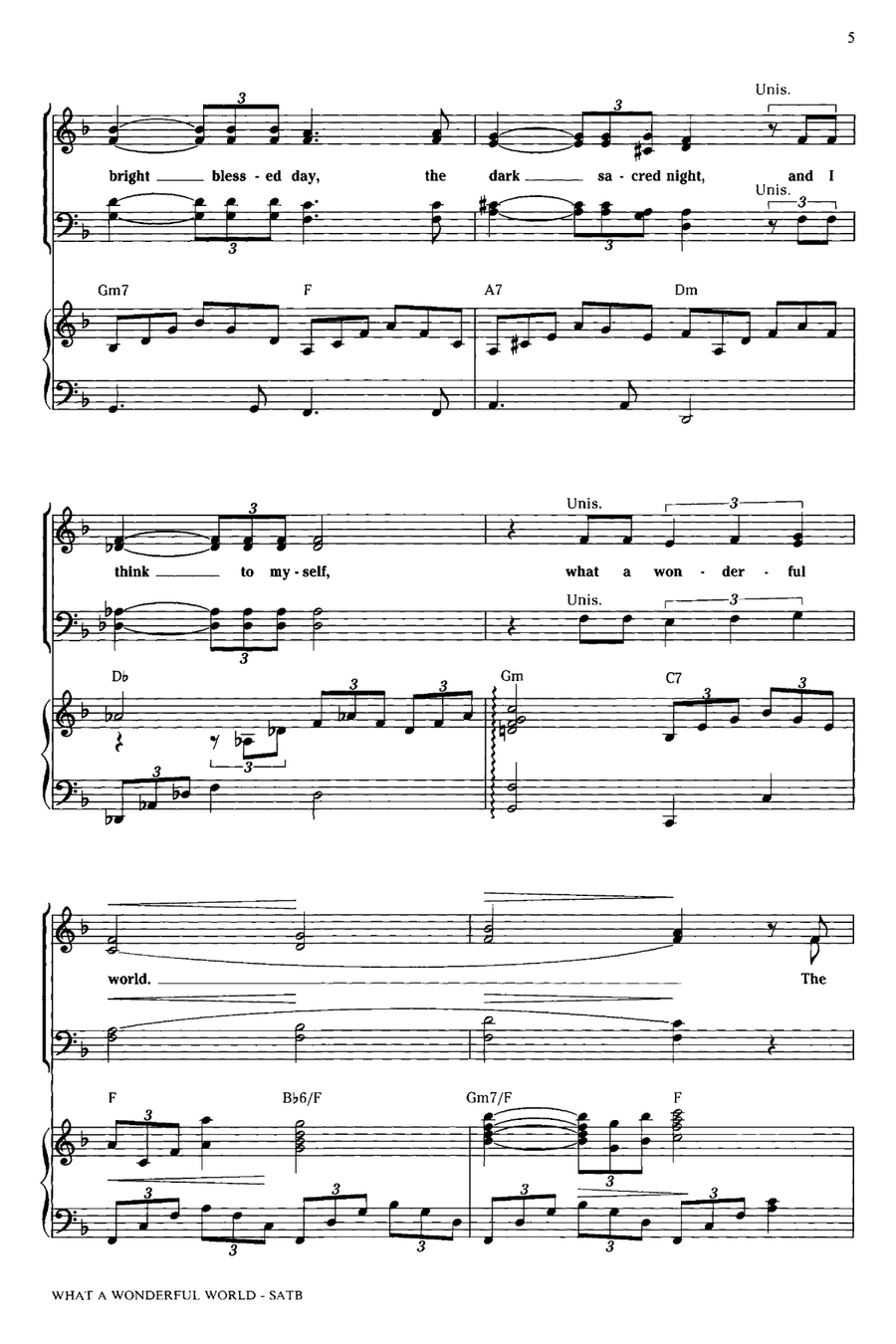 What A Wonderful World 4-Part scores gallery preview page 3