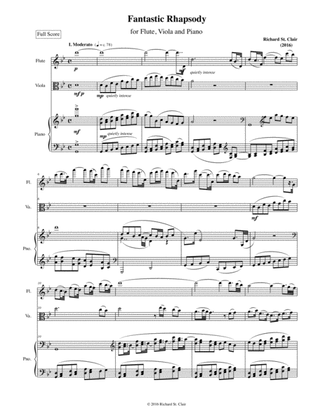 Fantastic Rhapsody for Flute, Viola and Piano [Score and Parts]