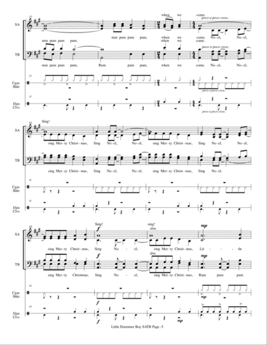 The Little Drummer Boy The Little Drummer Boy 4-Part scores gallery preview page 5