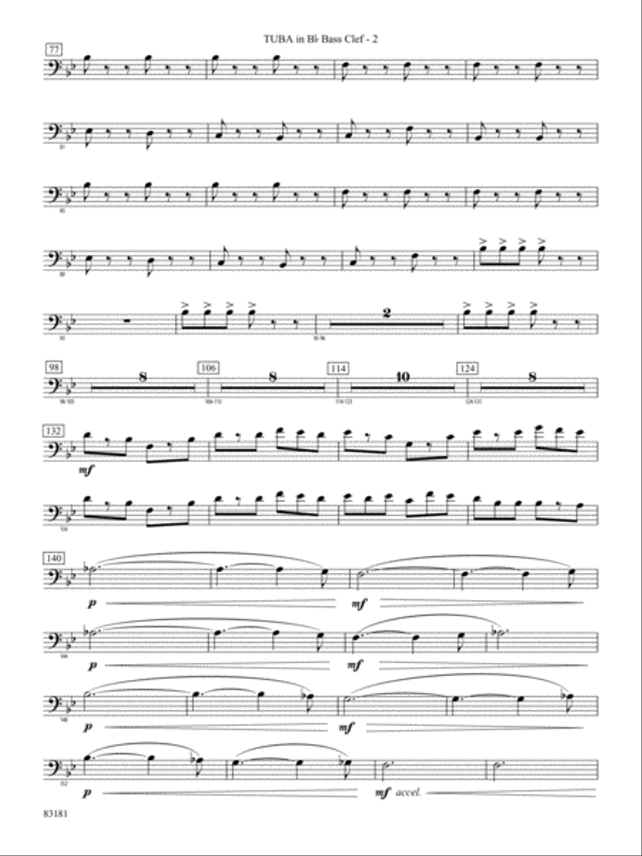 The Irish Washerwoman (from the Irish Suite): (World Part) B-flat Tuba B.C. Concert Band scores gallery preview page 2