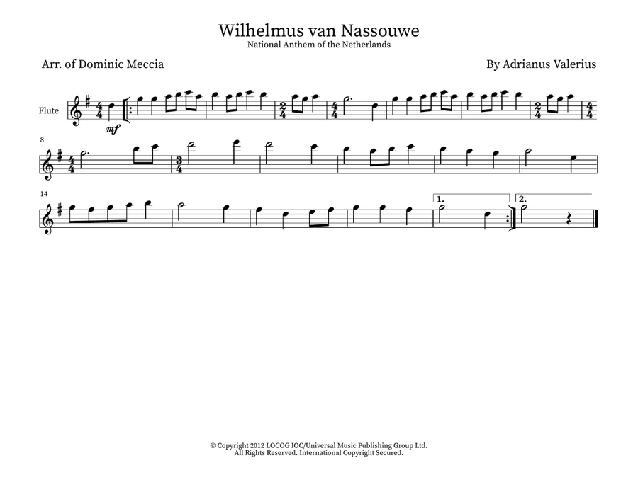 Wilhelmus (netherlands National Anthem) Woodwind Trio scores gallery preview page 3