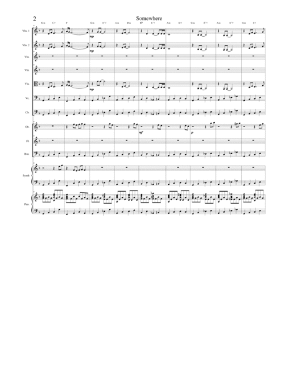 Somewhere [ Orchestra ] Concert Band scores gallery preview page 2