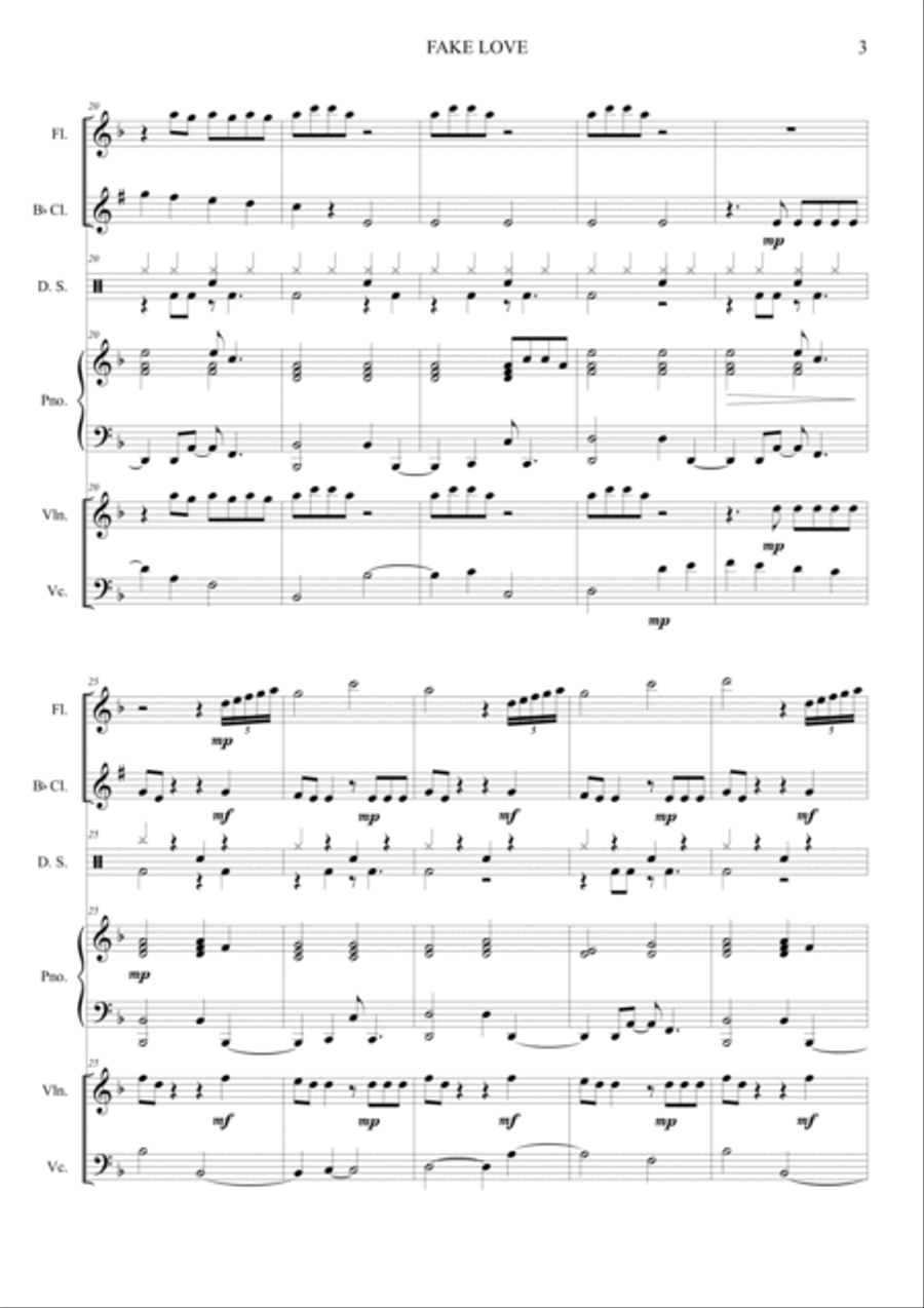 Fake Love Orchestra scores gallery preview page 3