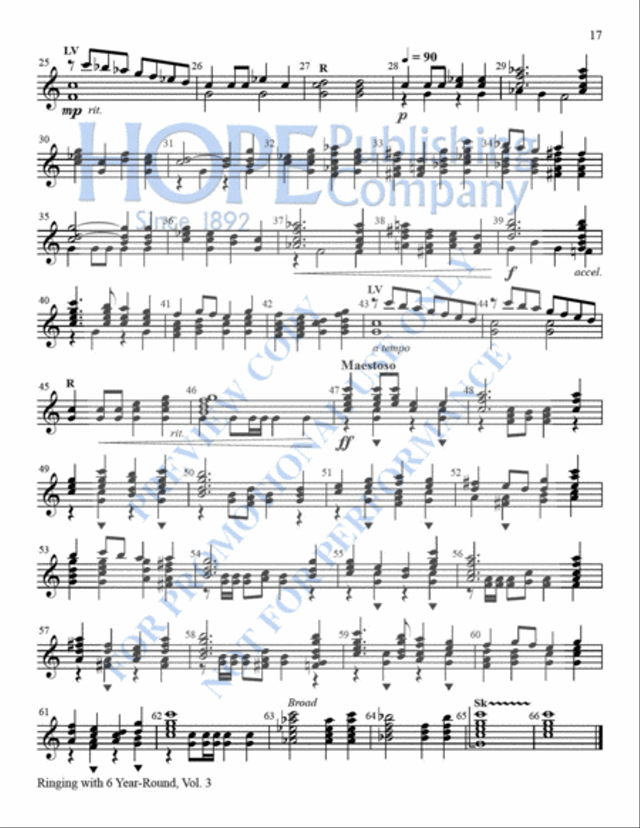 Ring With 6 Year-Round, Vol. 3 Handbell Choir scores gallery preview page 18