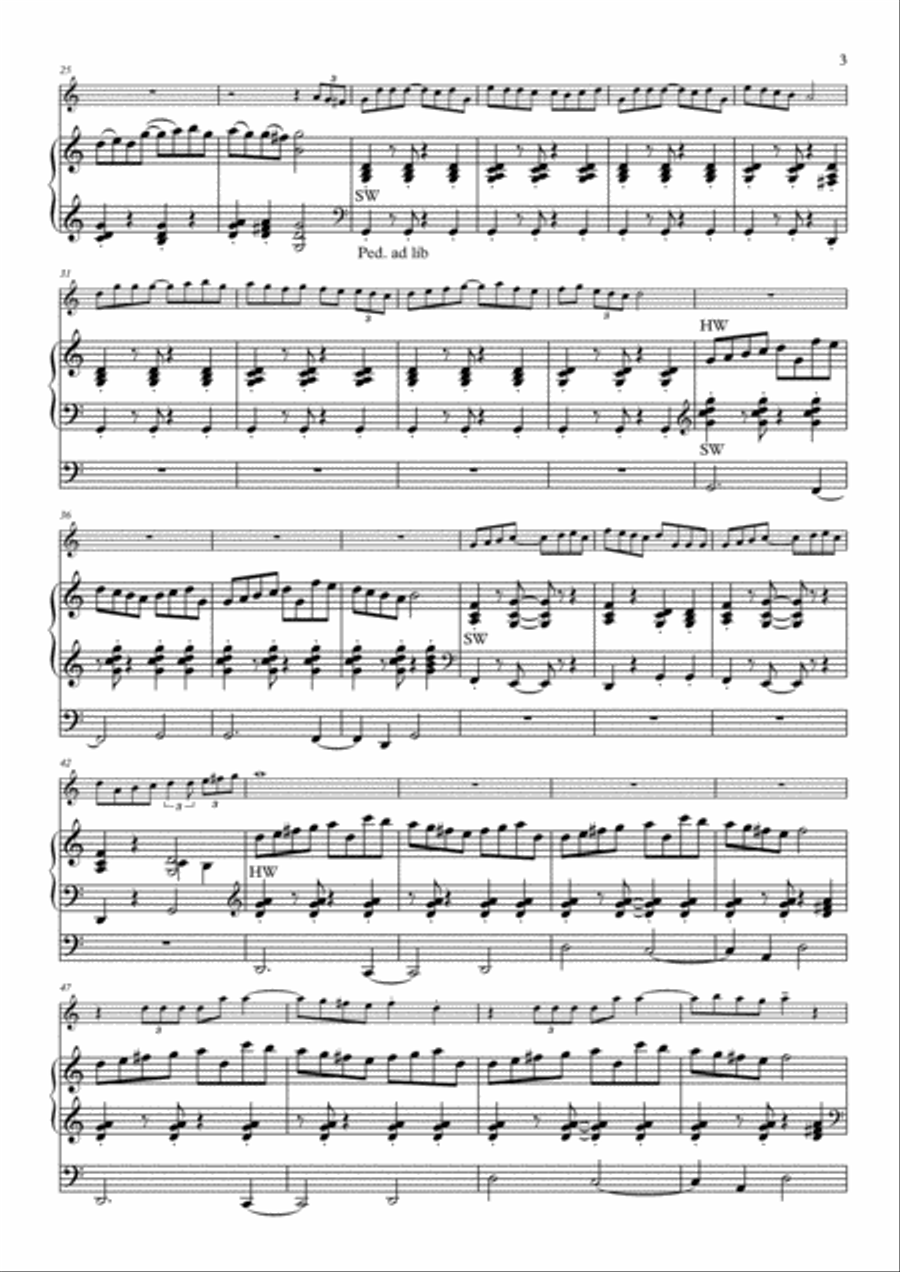 Fanfara alla celtica for trumpet and organ Fanfara alla celtica for trumpet and organ Trumpet Duet scores gallery preview page 3