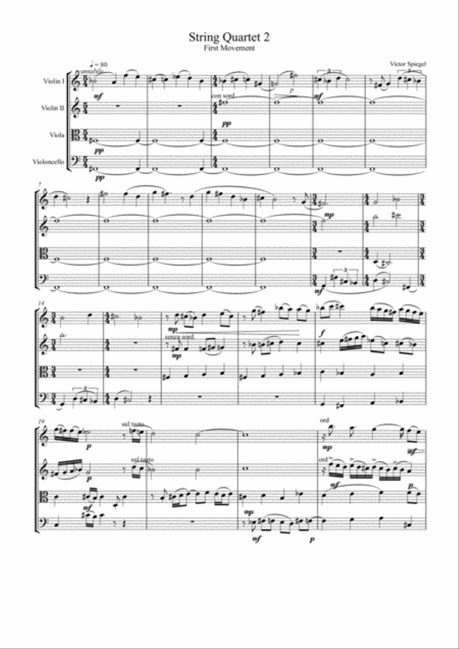 String Quartet No. 2 String Quartet scores gallery preview page 1