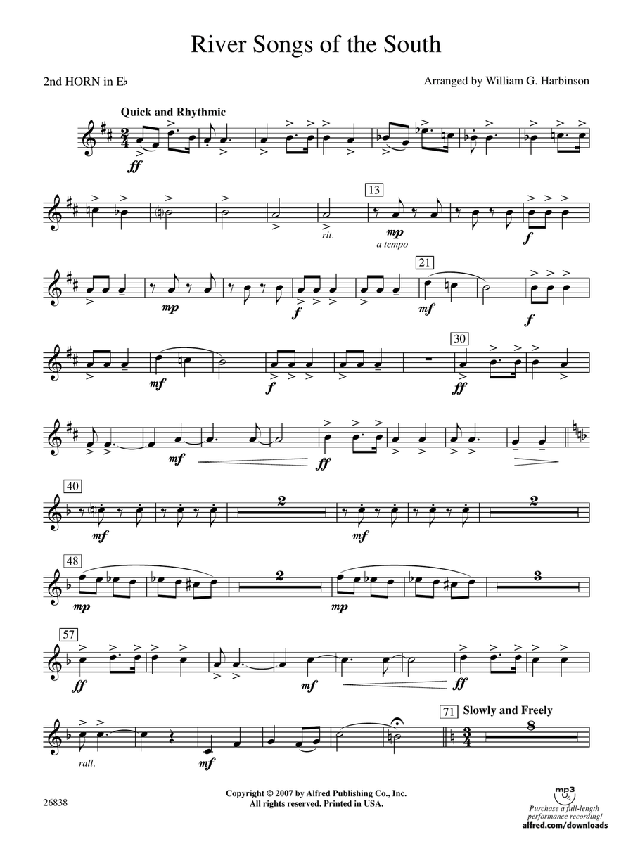 River Songs of the South: (World Part) 2nd Horn in E-flat