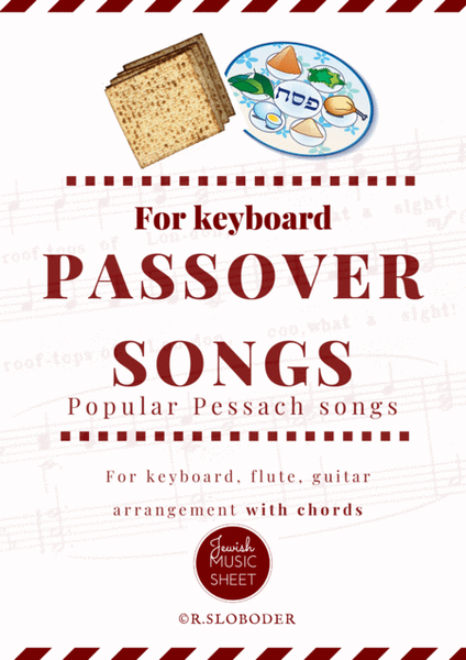 Famous Passover Songs for keyboard. Pesach seder.
