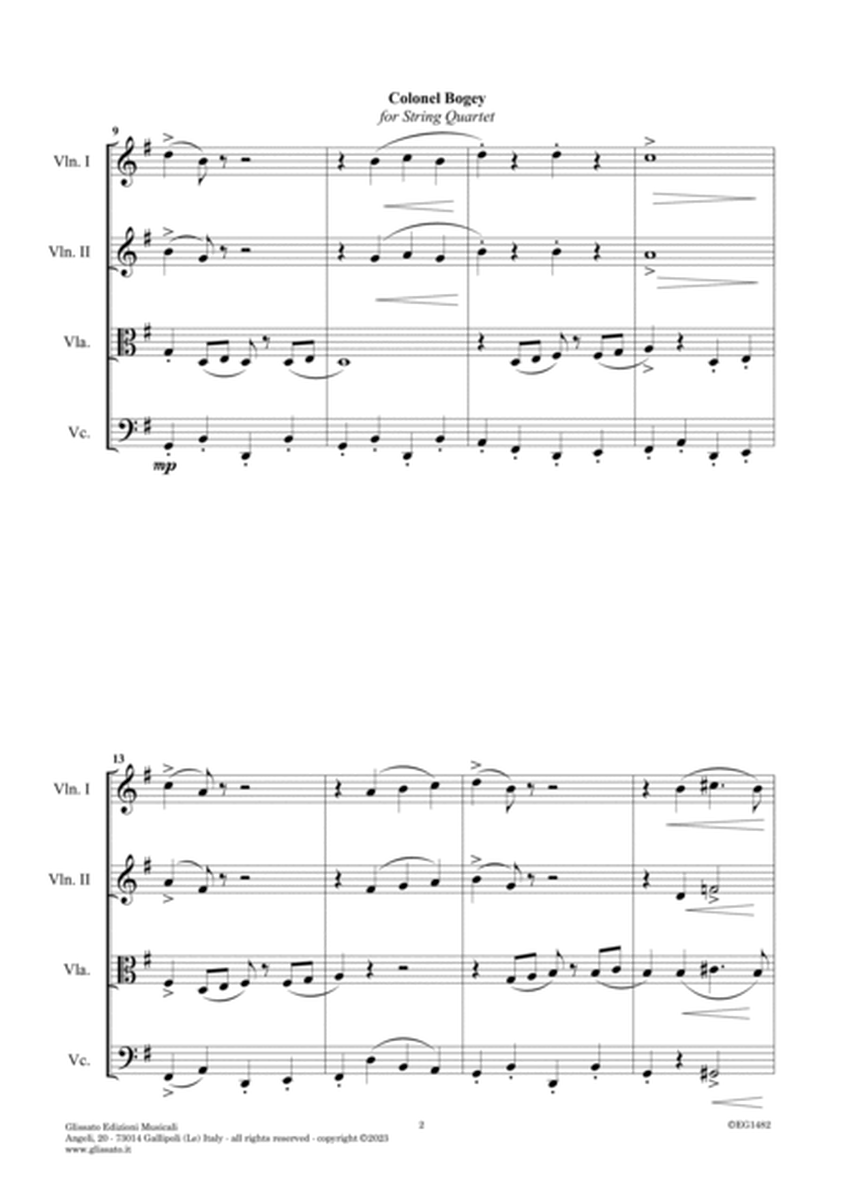String Quartet: Colonel Bogey March (parts and score) image number null
