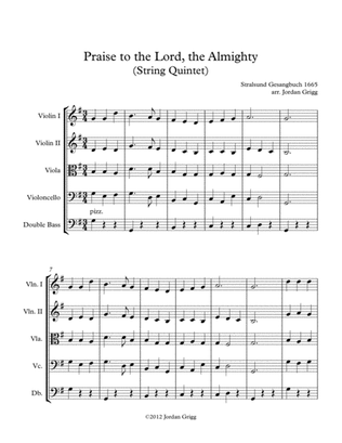 Book cover for Praise to the Lord, the Almighty (String Quintet)
