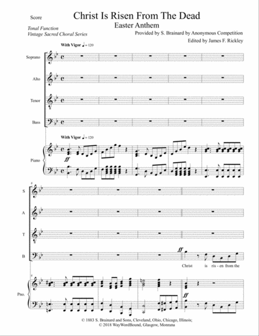 Christ Is Risen From The Dead - Easter Anthem 4-Part scores gallery preview page 1