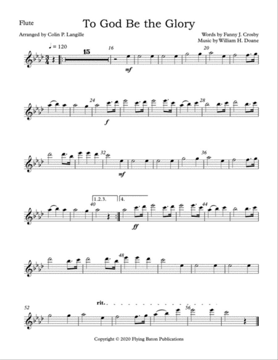 To God Be the Glory Unison Choir scores gallery preview page 5