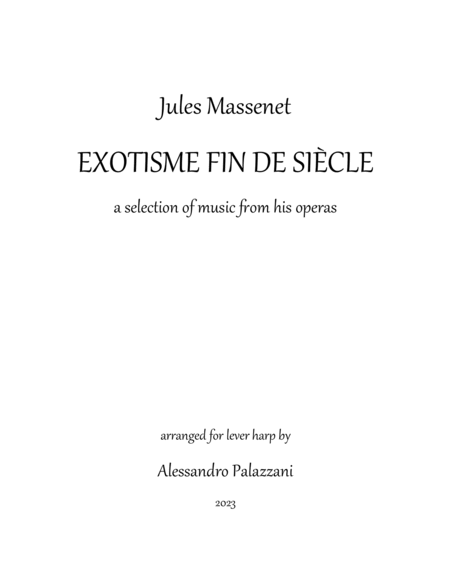 Jules Massenet EXOTISME FIN DE SIECLE music from his operas - Lever Harp image number null