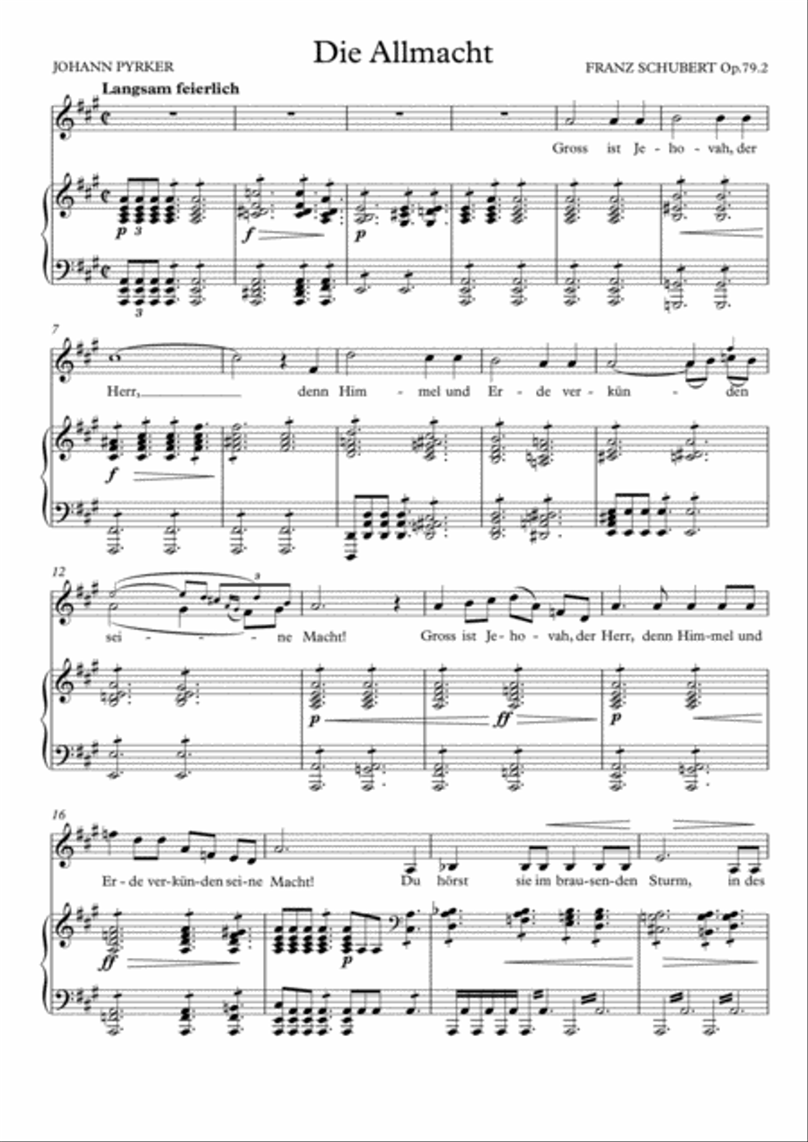 Die Allmacht (A Major) Die Allmacht (A Major) Voice scores gallery preview page 2