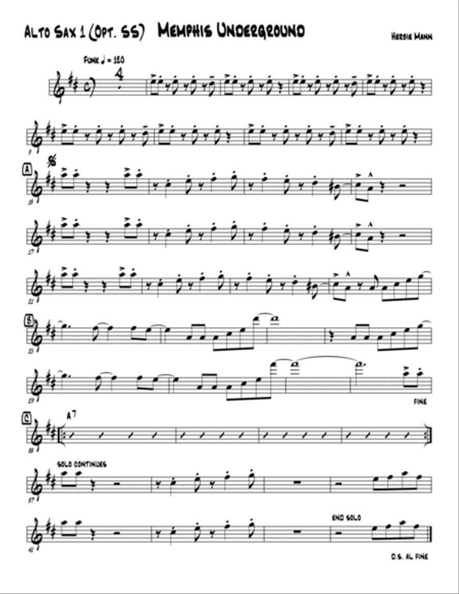Memphis Underground Saxophone Quartet scores gallery preview page 3