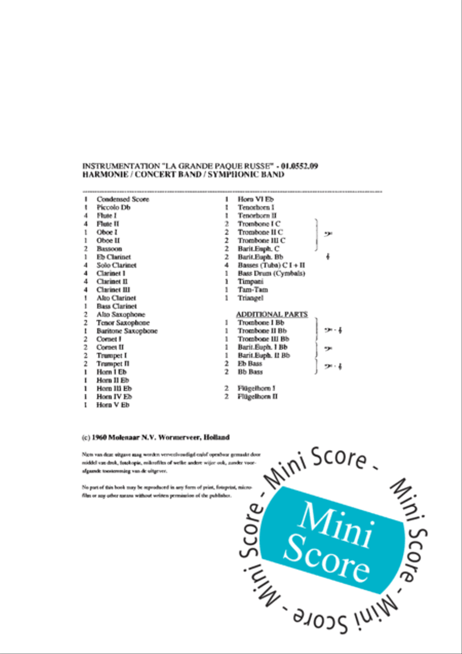 La Grande Paque Russe Concert Band scores gallery preview page 4