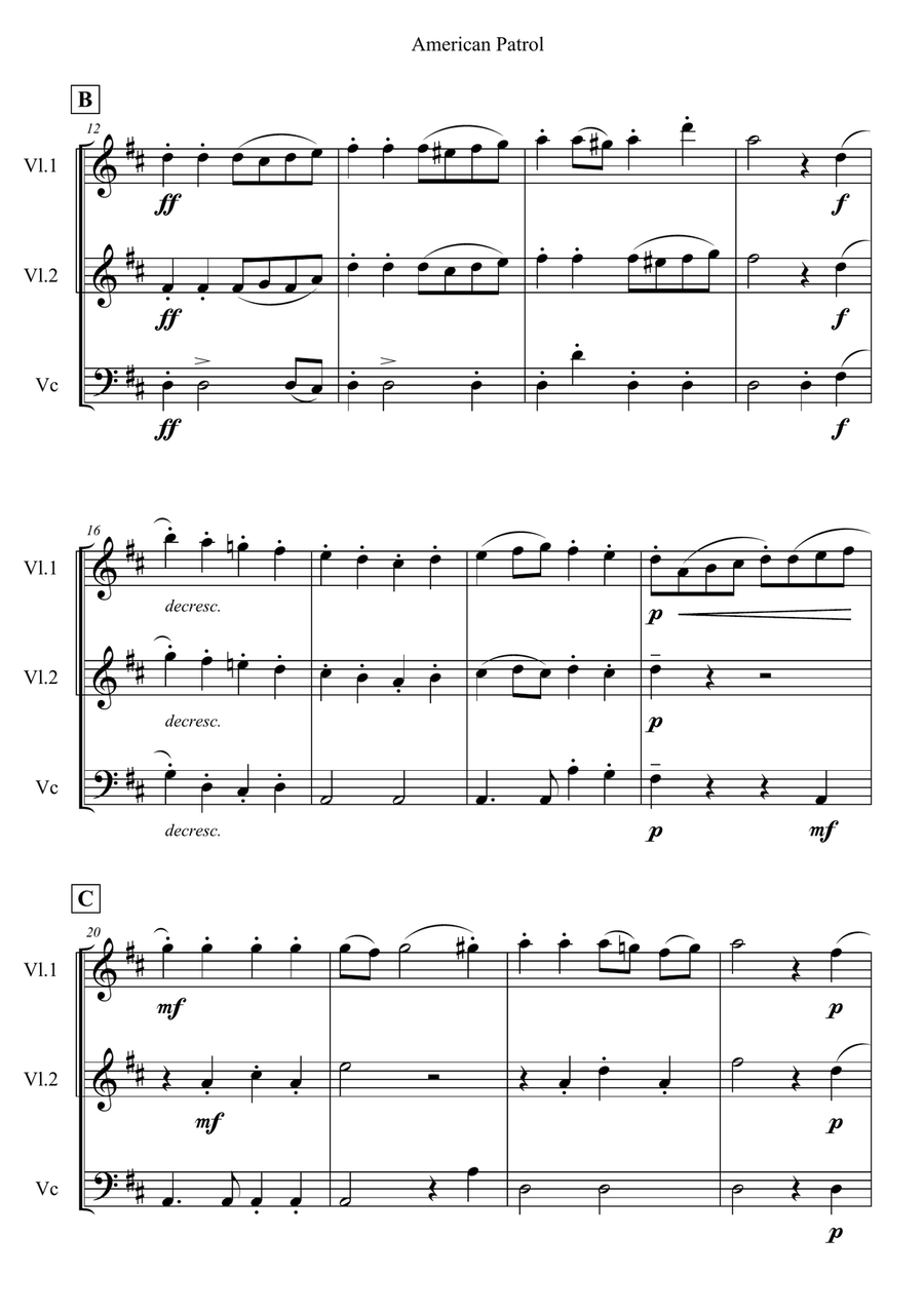 American Patrol String Trio scores gallery preview page 2